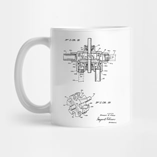 Combination Side and End Port Pump Vintage Patent Hand Drawing Mug